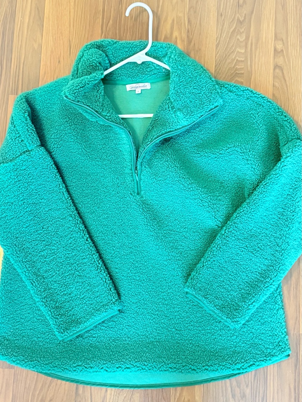 Magnolia Green Plush Sherpa Zip Jacket